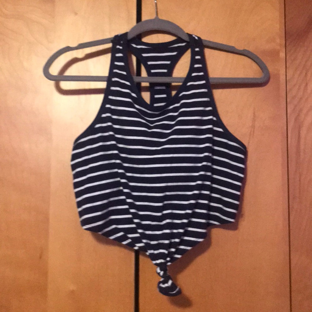 Aerie Blue and white striped tank top
